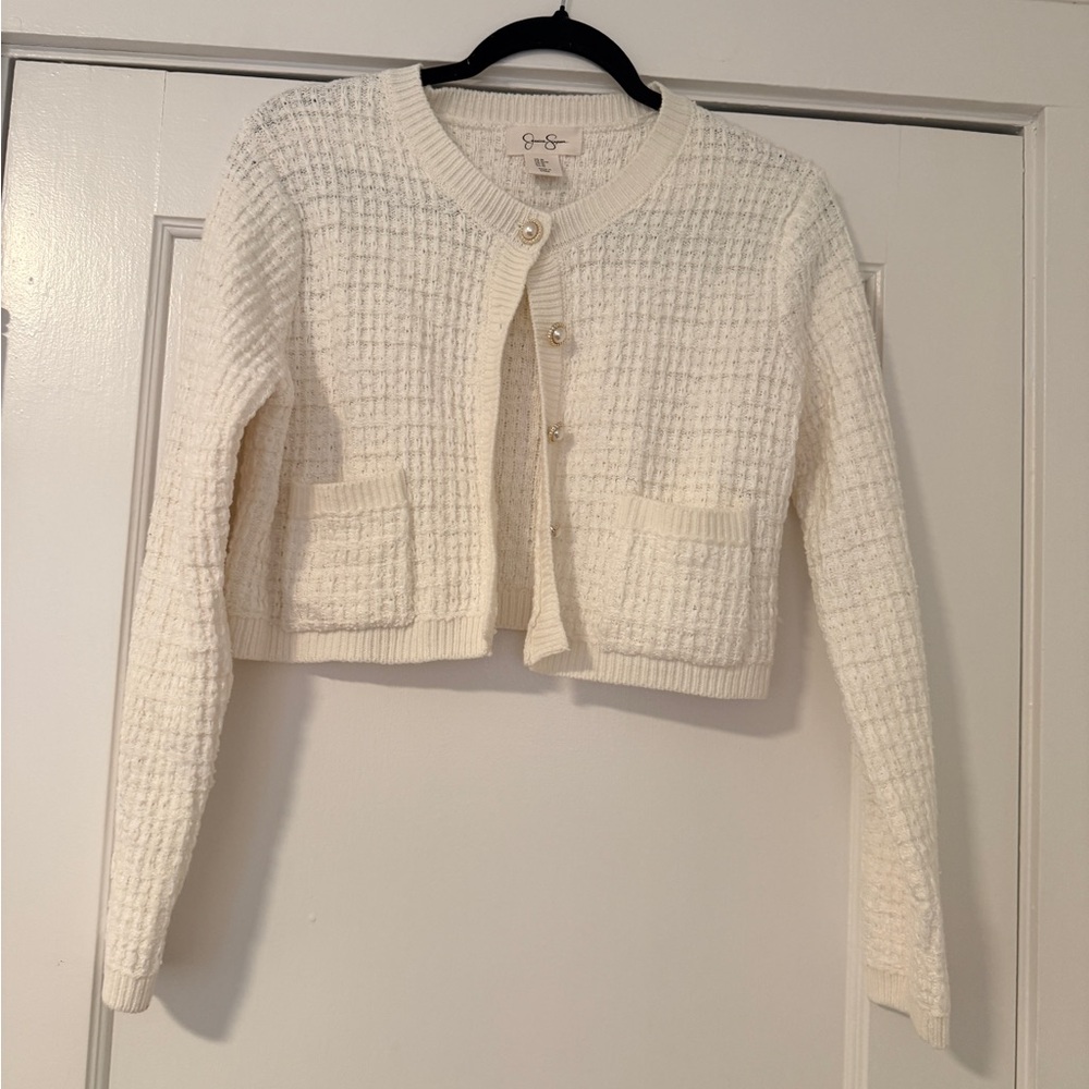 Jessica Simpson Cream Textured Cardigan